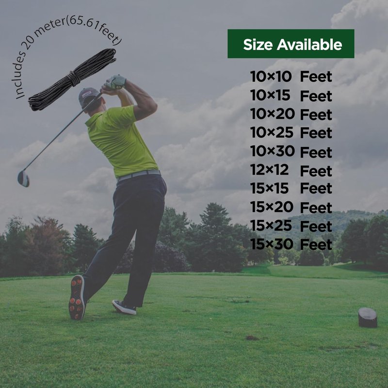 Practice Golf Nets - Ideal for Golf, Hockey, Baseball - Sports Netting, Impact Equipment - Perfect for Backyard Driving, Chipping, Hitting, Pitching Simulators (Black, 10x10 Feet)