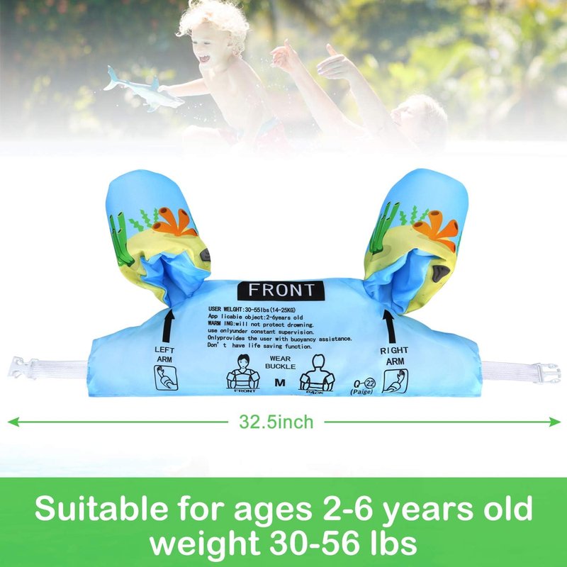 Toddler Swim Vest - Floaties for Kids 20-50+ lbs | Puddle & Beach Swimming Aid