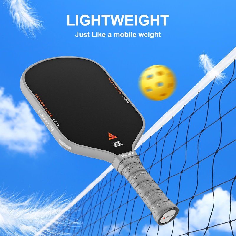 Sioncot Thermoformed Carbon Fiber Pickleball Paddle - Textured Grip, Larger Sweet Spots for Max Spin, Control & Power - 16mm Polypropylene Honeycomb Core for All Skill Levels, 8.0 oz