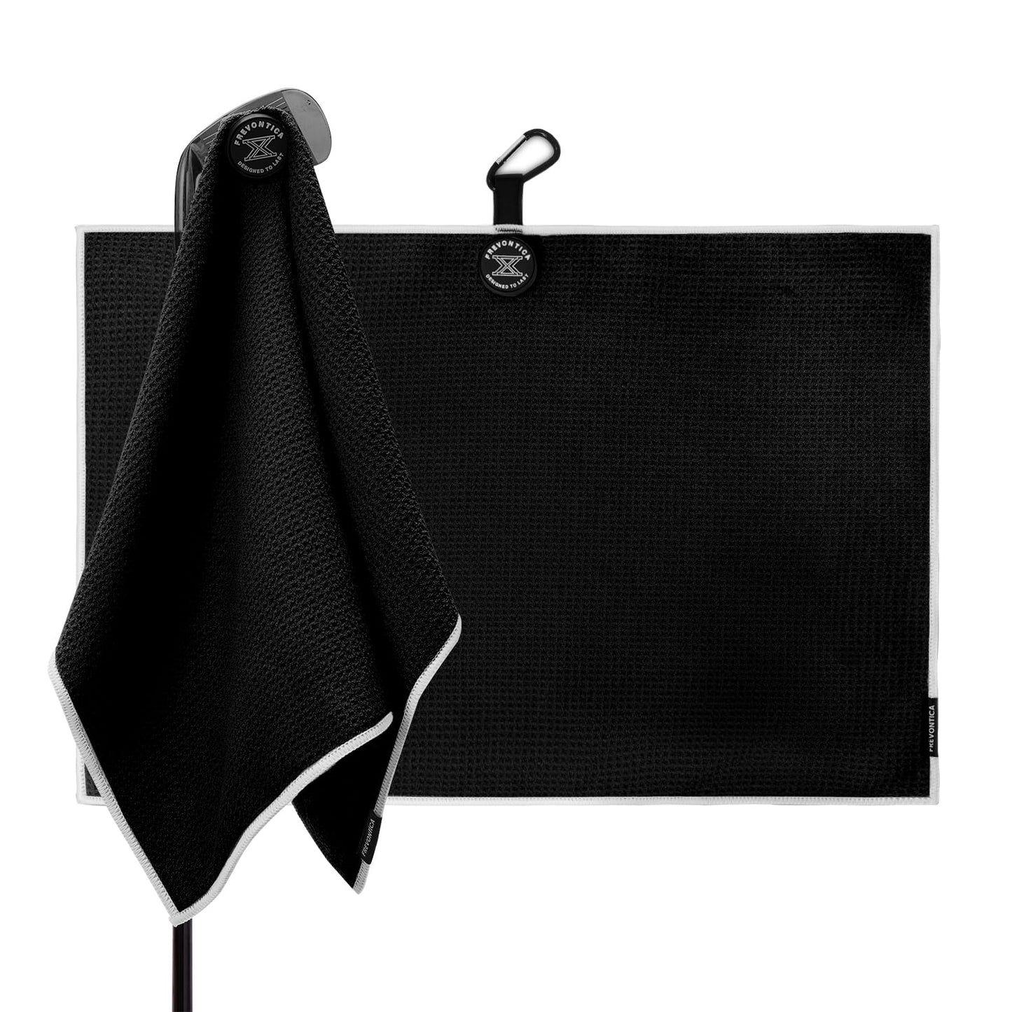 Frevontica Magnetic Golf Towel with Cleaning Pocket, 24"x16" Ultra-Absorbent Waffle Microfiber Golf Towel with Magnet & Clip for Golf Bag, Carts and Clubs, Golf Accessories Gift for Men Women Golfers