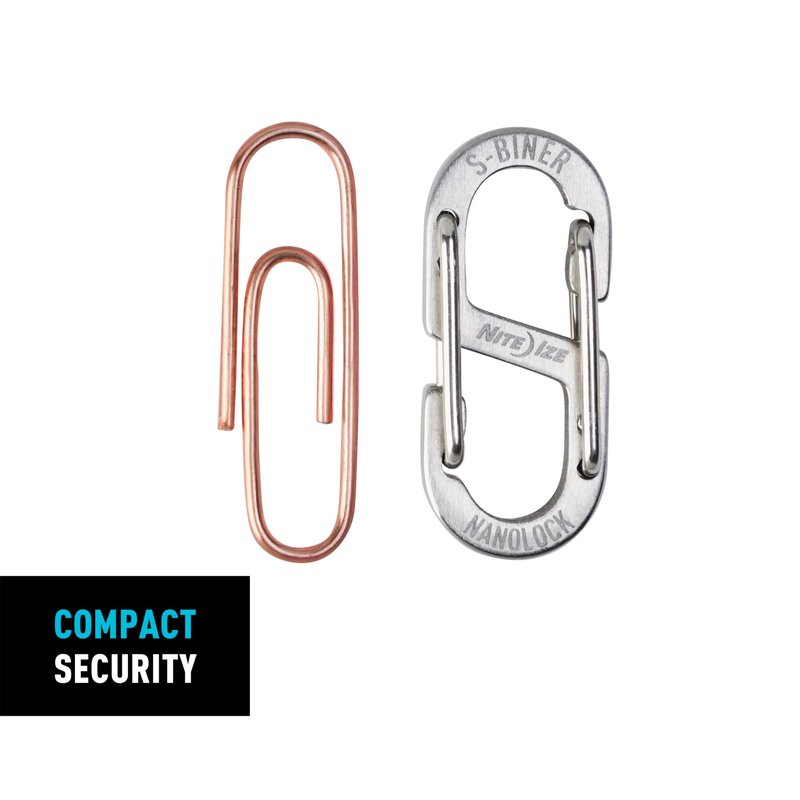 Nite Ize S-Biner NanoLock - Mini Stainless Steel Carabiner for Compact Security - Features Narrow Openings & Dual Spring Gates - Organize & Secure Keys with Ease - 4 Pack