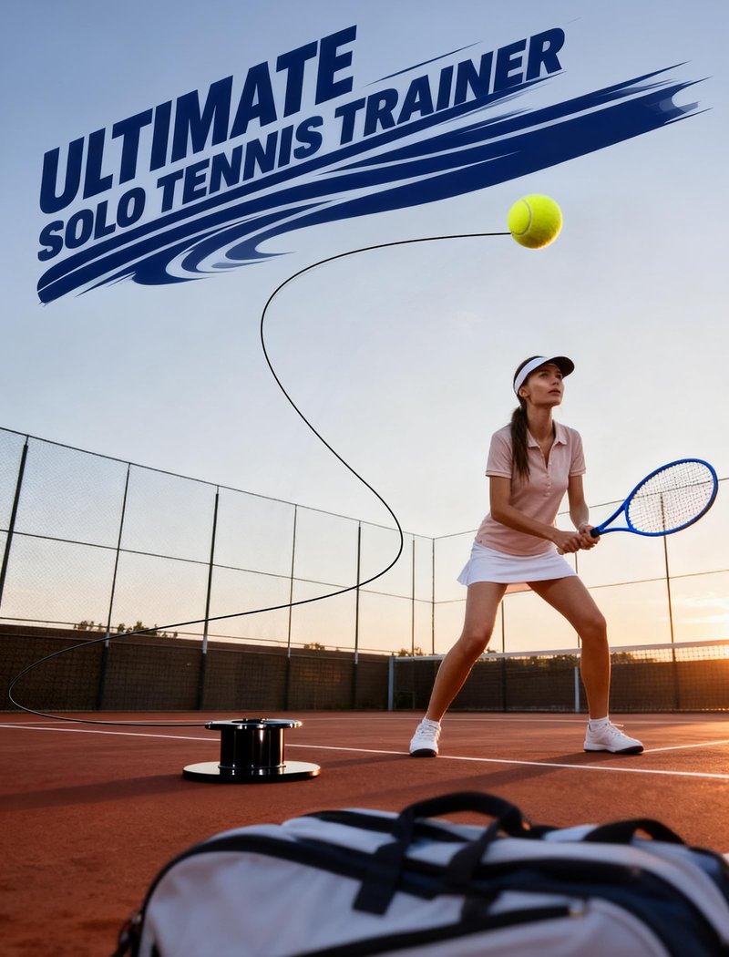 VAIIO Professional Tennis Trainer - Full Metal Portable Solo Rebounder with 3 High-Elastic String Balls, Ideal for Adults, Kids, Beginners & Advanced Players