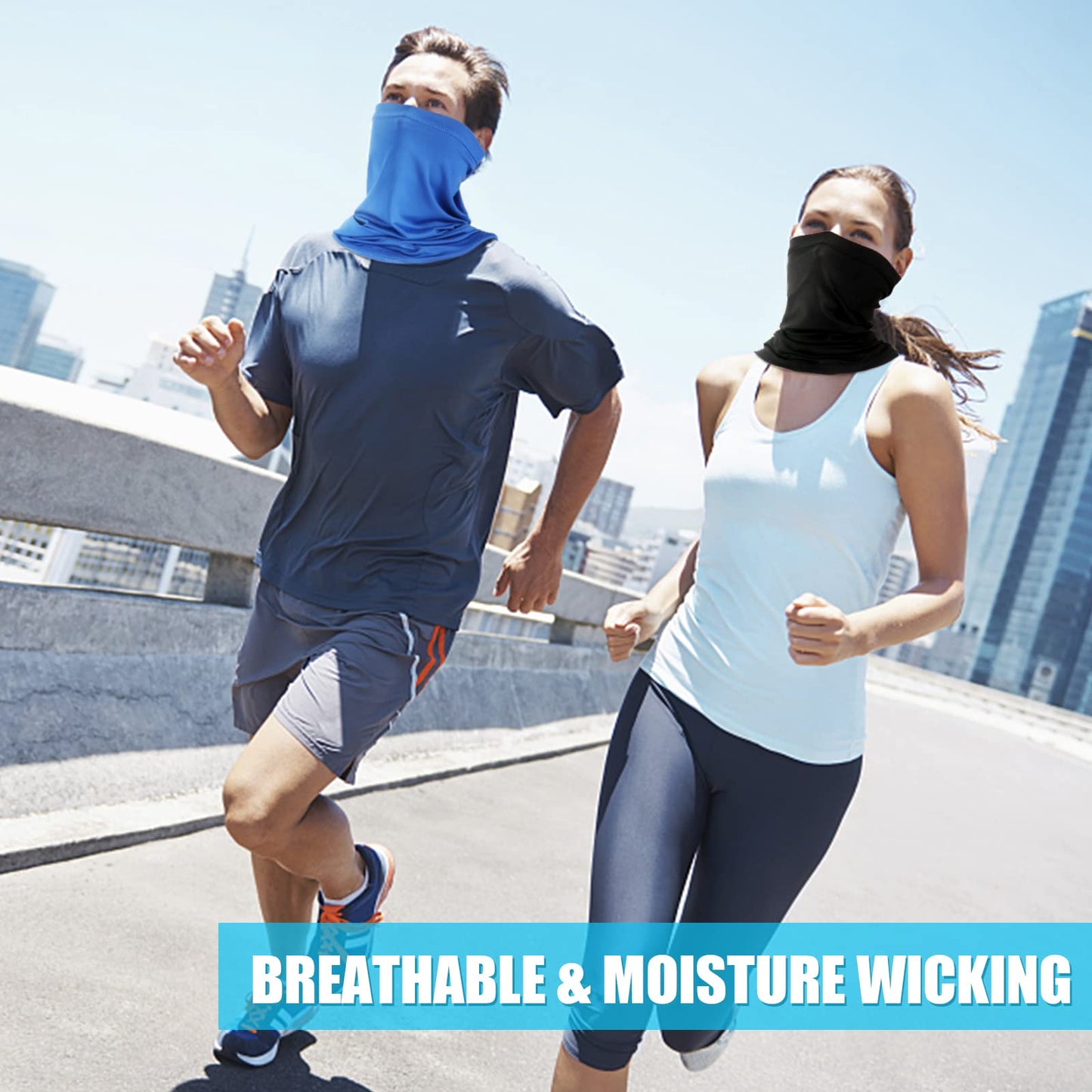 Fivali 6 Pack Neck Gaiter Face Mask: Cooling Windproof Breathable Bandana