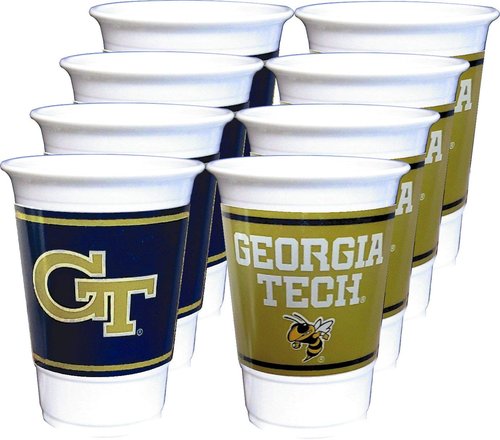 Georgia Tech Yellow Jackets Party Supplies 48 Piece Officially Licensed University Set: 16oz Plastic Beverage Cups, 9" Paper Plates, Luncheon Napkins, Complete Party Supplies for 16 Guests by Westrick