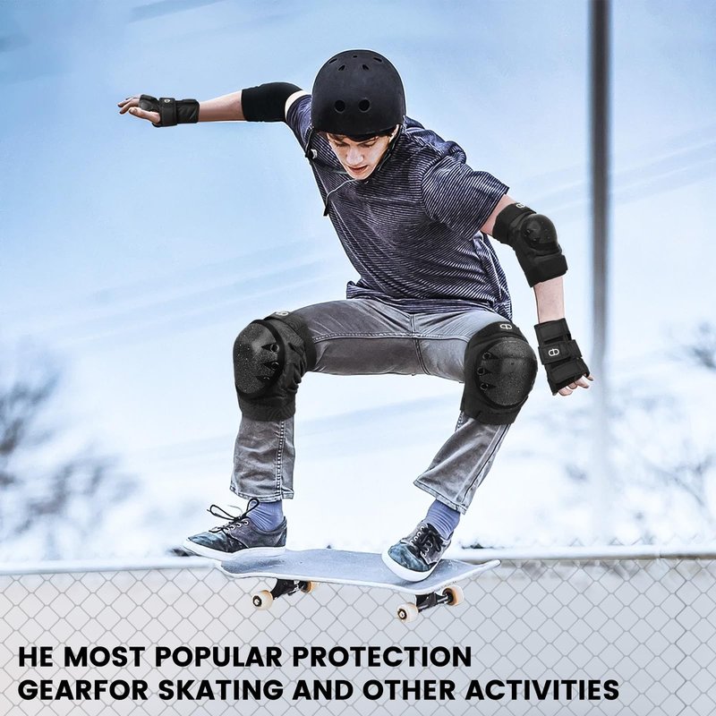 DA - Adult and Child Knee, Elbow, and Wrist Guards, Suitable for Bicycles, ice Skating, Roller Skating, Skateboarding, and Scooters Yellow