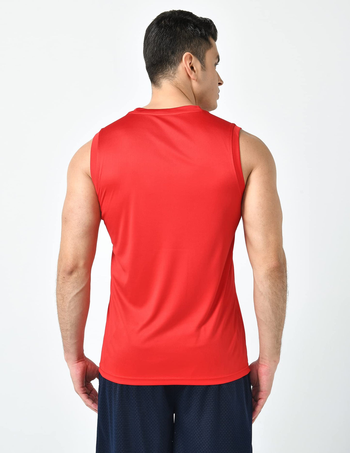 5 Pack Dry Fit Sleeveless Muscle Shirts for Men, Athletic Tank Tops for Workout Gym Performance Activewear (Set 2, Medium)