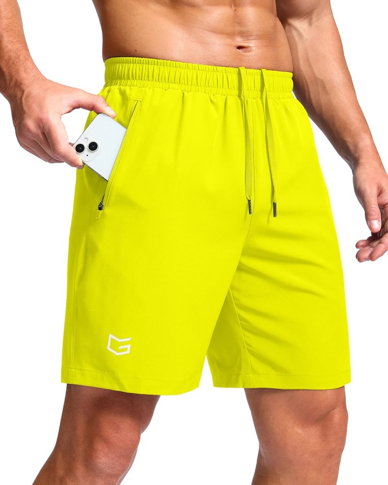 Men's Athletic Running Shorts - Quick Dry Workout Shorts with Zipper Pockets | 7"/5"/9" Sizes for Gym & Hiking