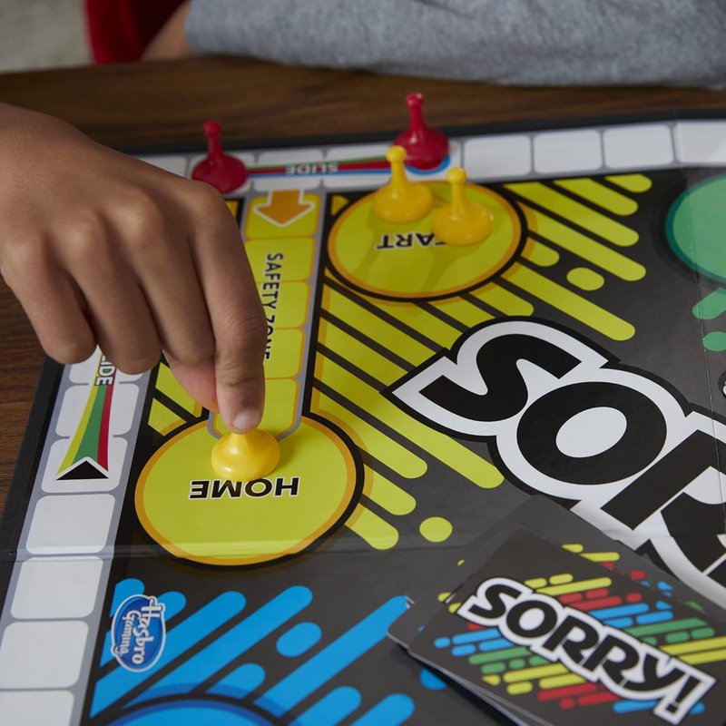 Sorry! Board Game for Kids | Classic Family Fun for Ages 6+ | 4 Player Pawns Included