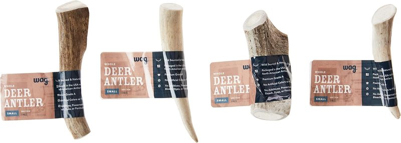 Wag Dog Deer Antler Chew - Naturally Shed, Long-Lasting Treat for Aggressive Chewers | Small Size (4-5.5 inches)