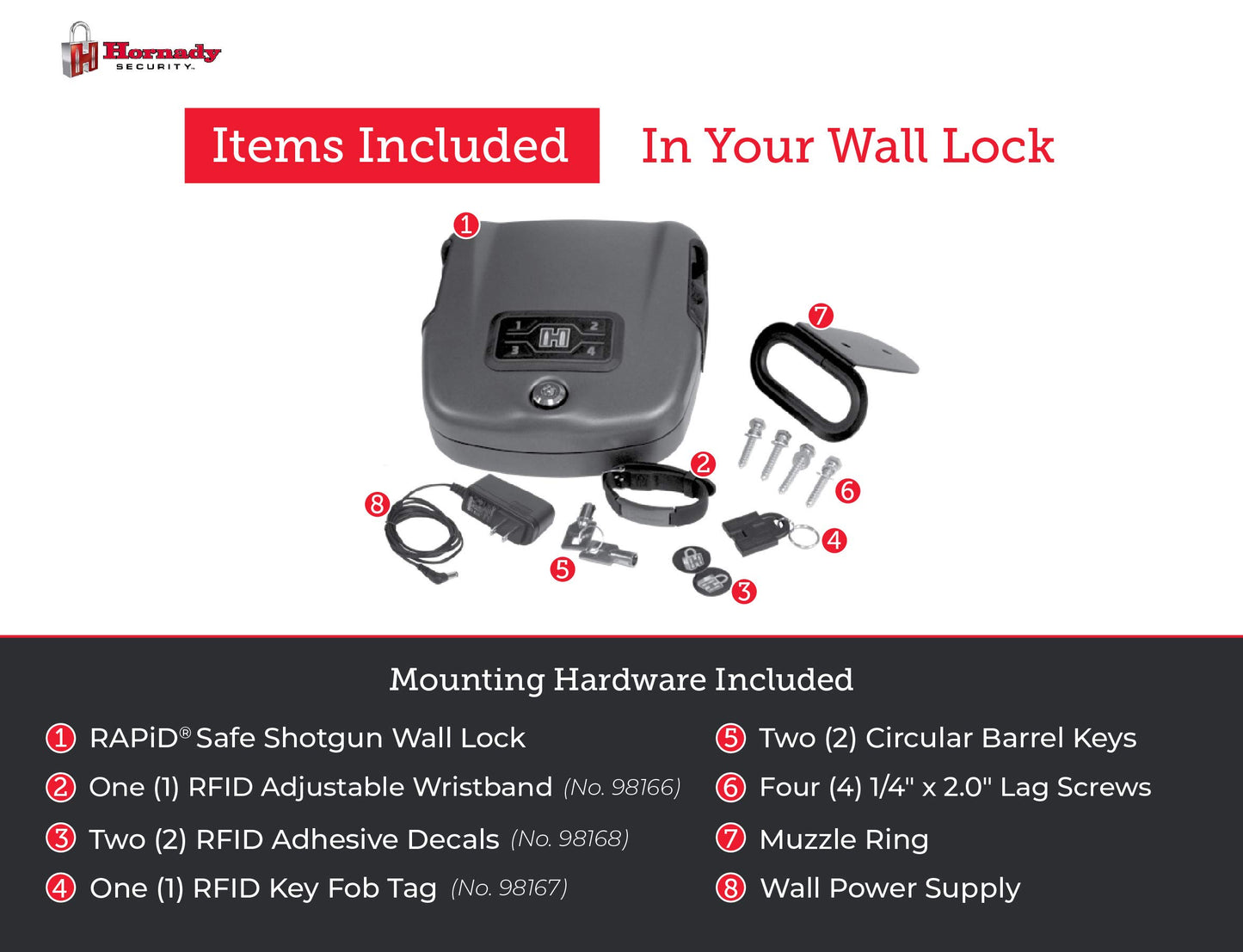 Hornady Rapid Safe Wall Mount for Long Guns – RFID Entry Quick Access Safe For Shotguns and Rifles