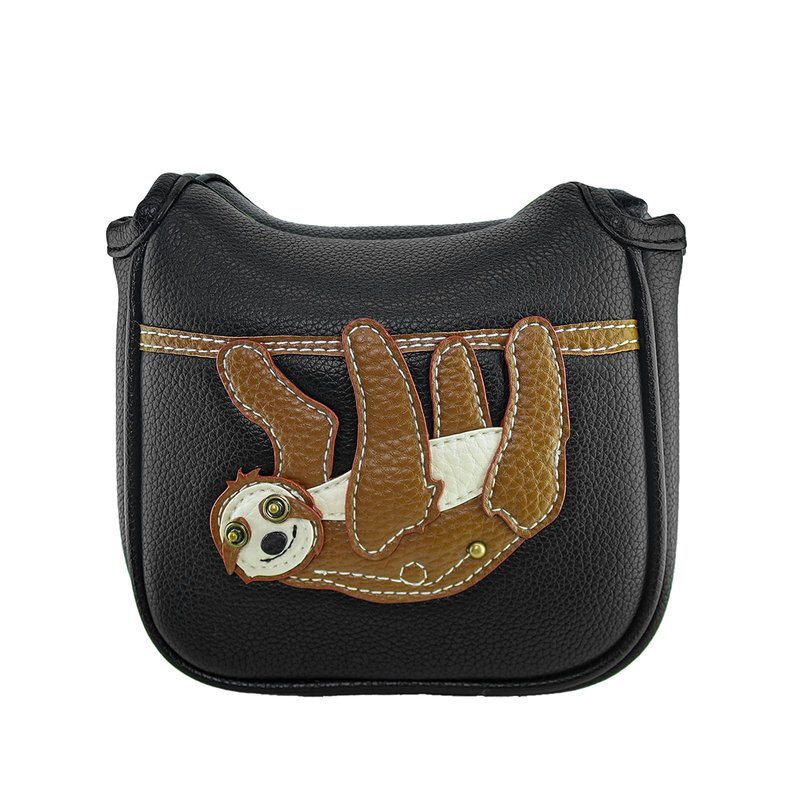 PU Leather Golf Club Covers Heel-Shafted Square Mallet Putter Covers Protector(Sloth)
