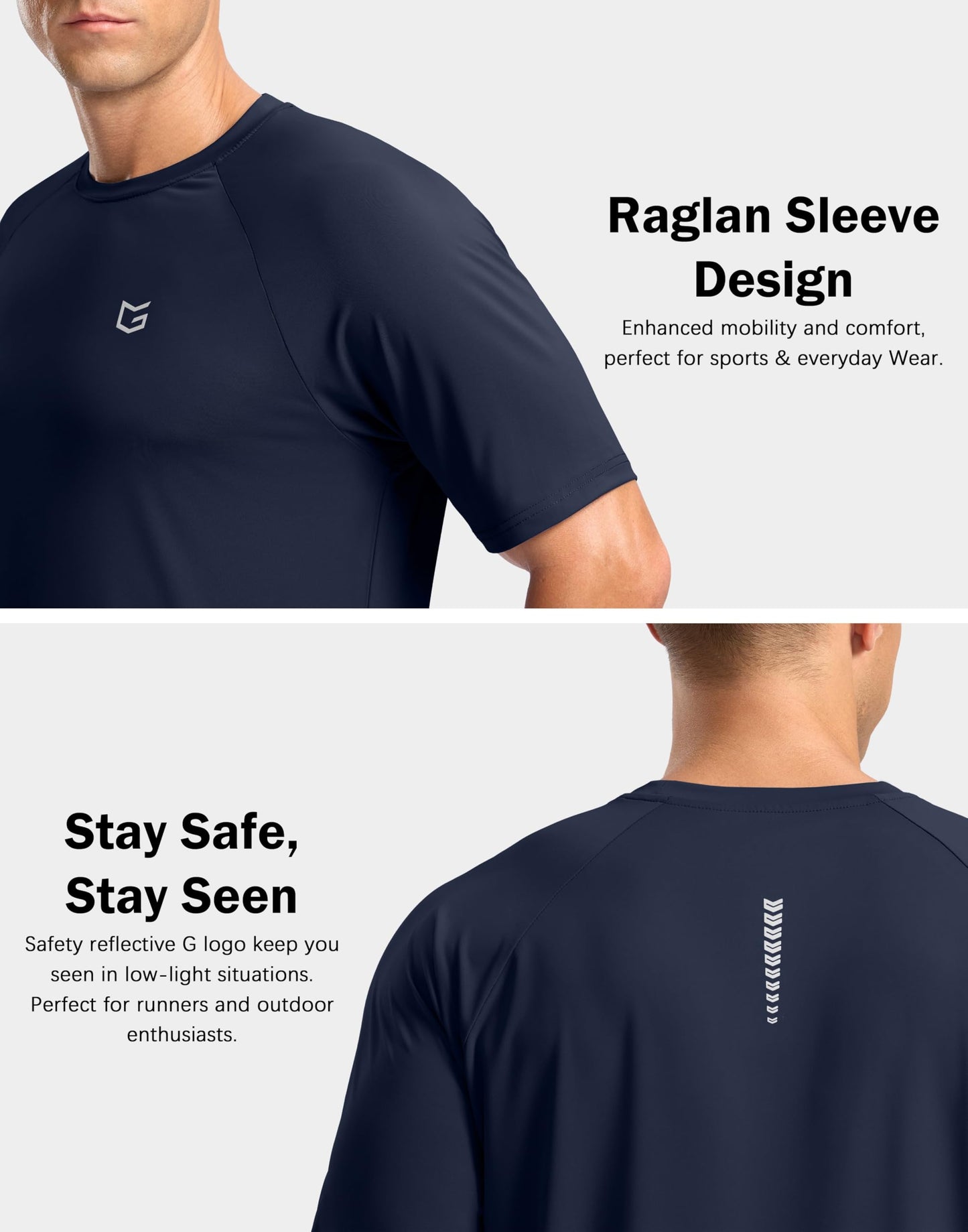 G Gradual Men's Athletic Workout T-Shirts Moisture Wicking Cooling Running Shirts Short Sleeve Performance Tee for Gym Tennis(Navy,4XL)