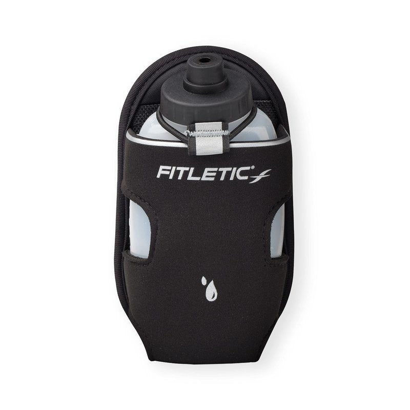 Fitletic 8-ounce Sport Water Bottle with Holster Attachable to Belts. No-Bite Cap Quick Hydration for Daily Running, Marathon, Triathlon