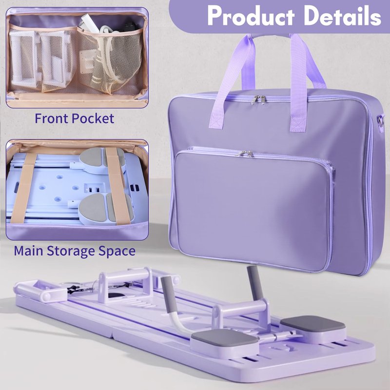Crisinant Storage Bag for Pilates Board, Pilates Board Organizer, Shoulder Gym Bags with Multi Pockets Portable Carrying Bag for Gym, Pilates, Yoga, Outdoor Exercise, Home Storage, Daily Use, Bag Only