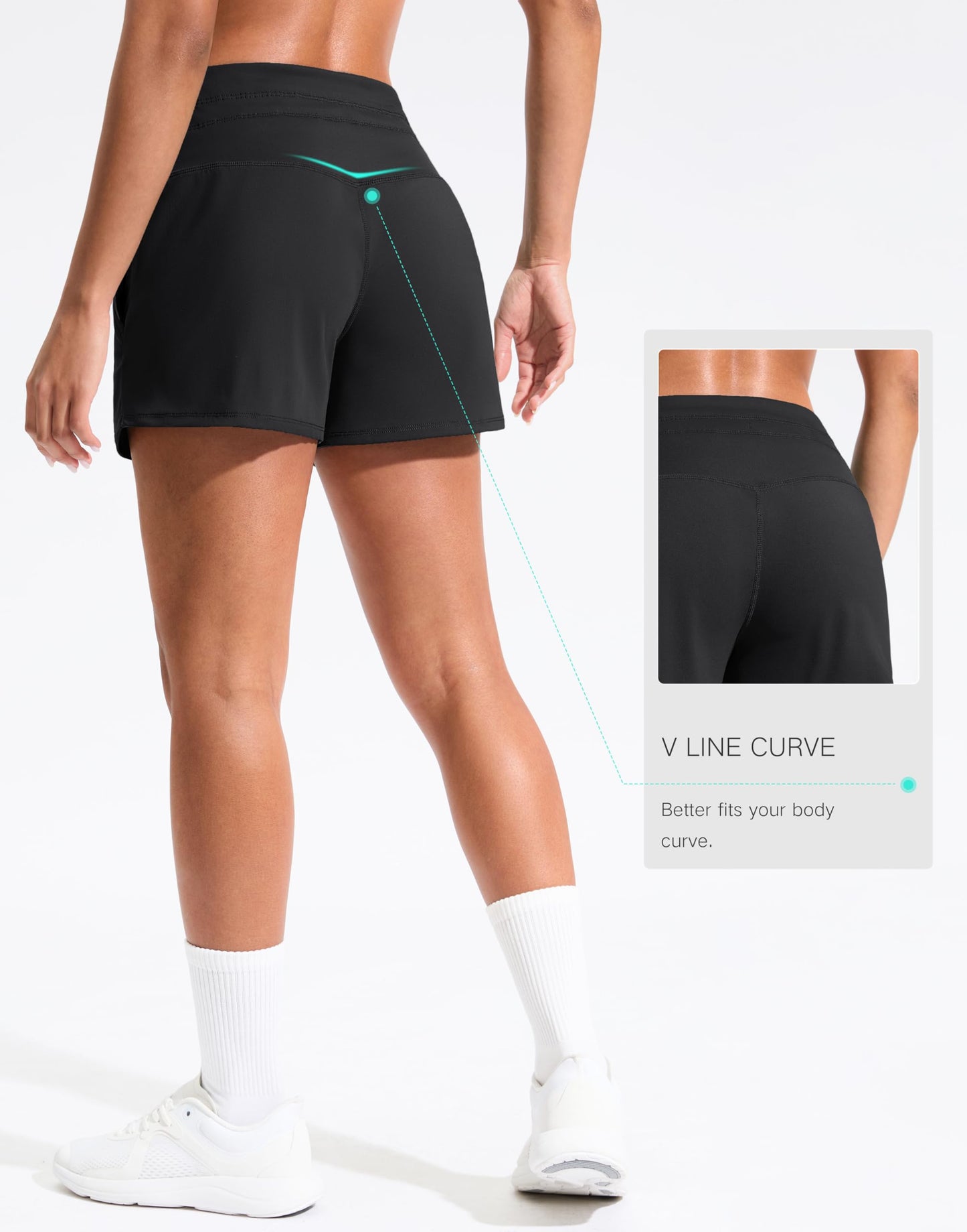 Soothfeel Women's Athletic Running Shorts with Pockets 3.5"/ 5" Quick Dry High Waisted Workout Active Gym Shorts for Women
