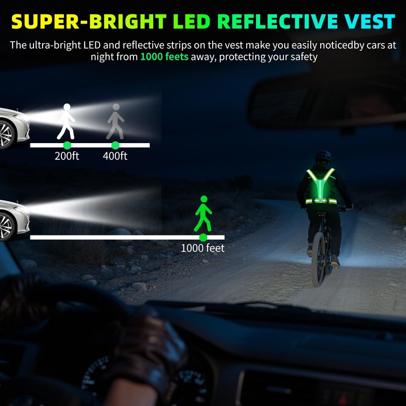 ConKrian LED Reflective Vest Running Gear, 5 Lights Colors, 3 Modes, Adjustable for Running, Cycling, Walking - Led Running Vest for Men, Women, Kids(Pink)