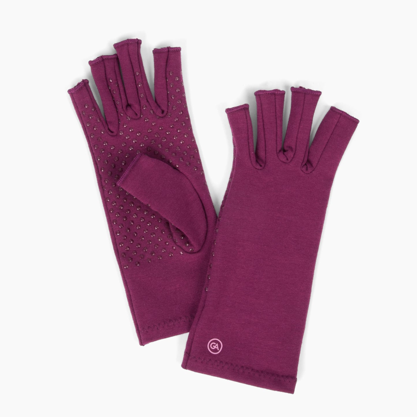 GRACE & ABLE Compression Gloves: Relief From Arthritis with Silicone Dots for Extra Grip. Cotton Stretch Breathable (Plum Purple, Small)