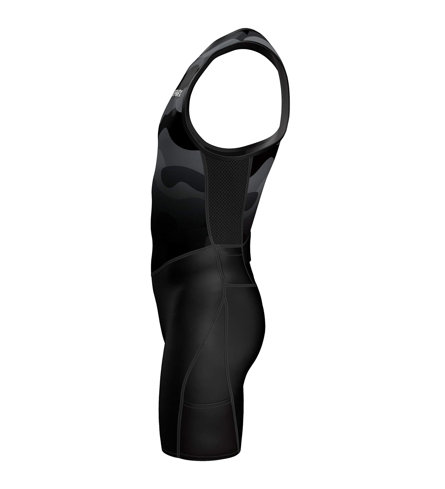 Sparx Men's Premium Triathlon Suit – Padded, Quick-Dry, Compression Fit, Lightweight Tri Suit for Swim, Bike, Run Race & Training (Black Camo, 2XL)