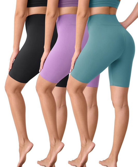 VALANDY 3 Pack Biker Shorts for Women – 8" Buttery Soft High Waisted Yoga Cycling Workout Runnings Shorts