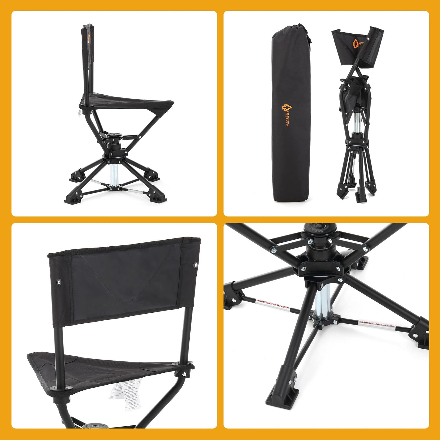 ARROWHEAD OUTDOOR 2PK 360° Degree Swivel Hunting Chair Stool Seat