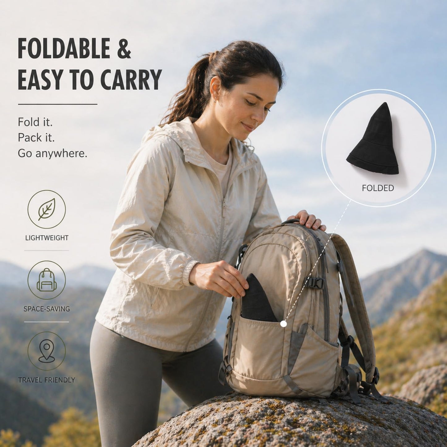 HUAMULAN Wide Brim Women Sun Hat Summer Beach Bucket Fishing Hats Reversible Packable UV Protection for Hiking Garden Travel