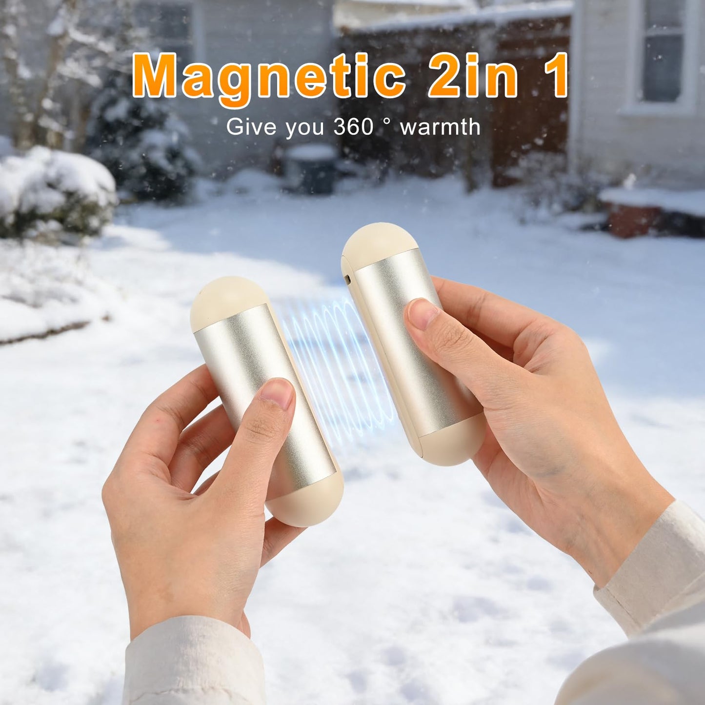 AI Hand Warmers Rechargeable 2 Pack Magnetic Electric Handwarmer 6 Hrs Warmth 3 Levels Heat Up to 140℉ Electric Hand Warmers Fast Heating Fits in Gloves/Pocket Gifts for Women & Men White