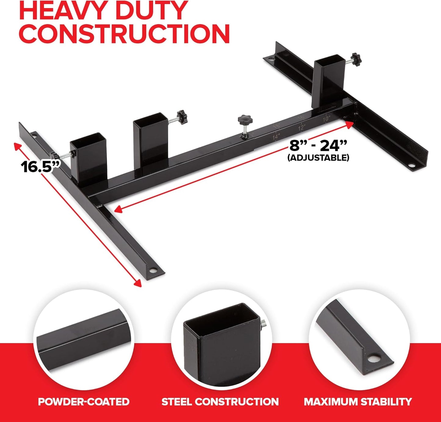 Steel Target Stand Base for Paper Silhouette Shooting - Adjustable 8” to 24” Width | Includes Cardboard Targets