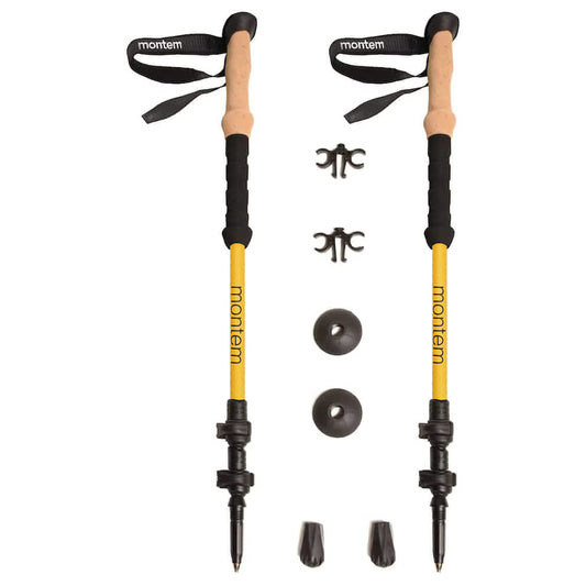 Montem Ultra Light 100% Carbon Fiber Trekking, Walking, and Hiking Poles - One Pair (2 Poles) - Ultra Light, Quick Locking, and Ultra Durable