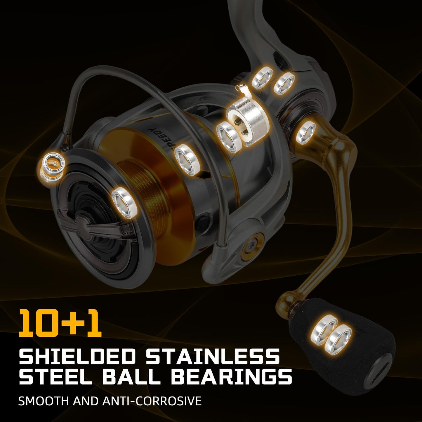 SeaKnight Speedy Spinning Reel, 6.2:1 High Speed with 10+1 Corrosion-Resistant Bearings, 24LBS Max Drag, Freshwater/Saltwater Universal for Bass/Striped Bass/Catfish, 3000/4000/5000/6000 Models