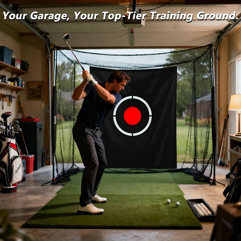 Higood Golf Target Cloth - 5x6 FT Quick Setup Portable Practice Hitting Driving Aid Trainers Indoor Outdoor Basement Yard for Golfers Adults Players Teens Gifts