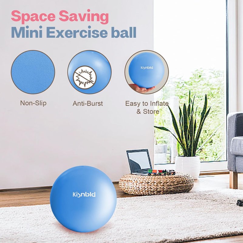 Small Exercise Ball - 9 Inch Mini Pilates & Yoga Ball | Anti-Burst, Slip-Resistant for Stability & Core Strength