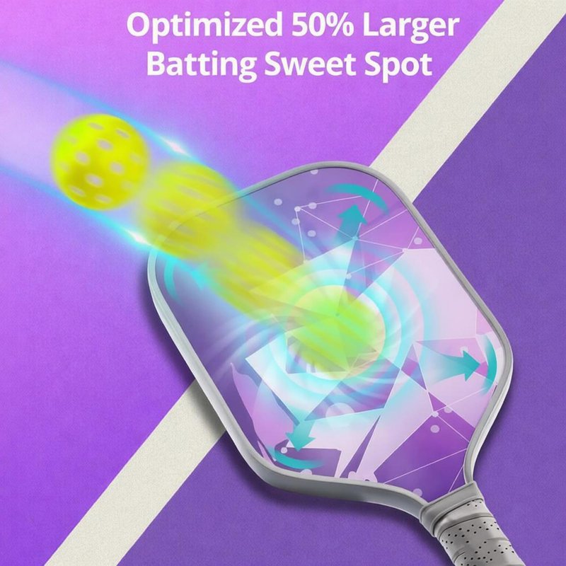 Pickleball Paddles, T700 Raw Carbon Fiber Pickleball Paddles with 16mm Power Polypropylene Honeycomb Core, Increased Power for Ultimate Spin Control & Consistency, USAPA Standard (Purple)