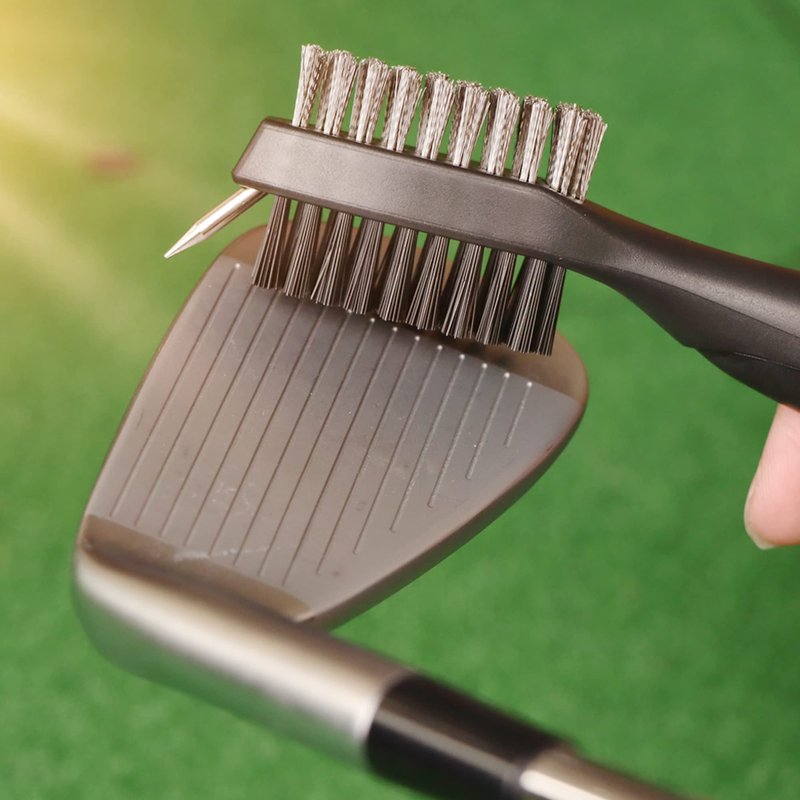 Golf Accessories Kit - Microfiber Waffle Pattern Golf Towel with Clip, Club Brush Groove Cleaner & Clip, Divot Tool with Marker - For Men & Women
