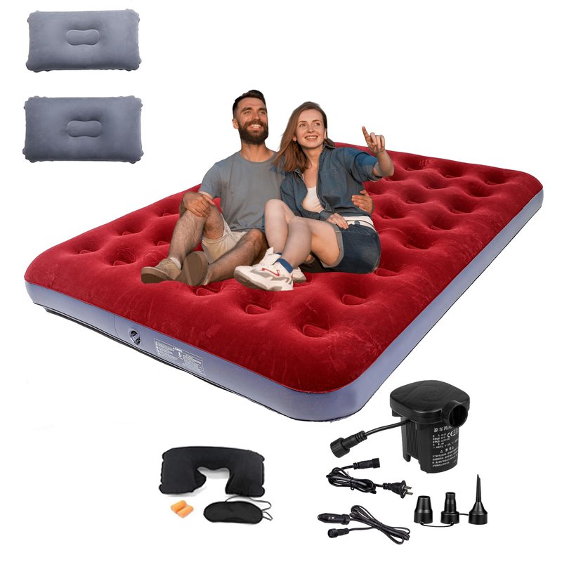Onirii Queen Size Double Camping Air Mattress Bed with Air Pump