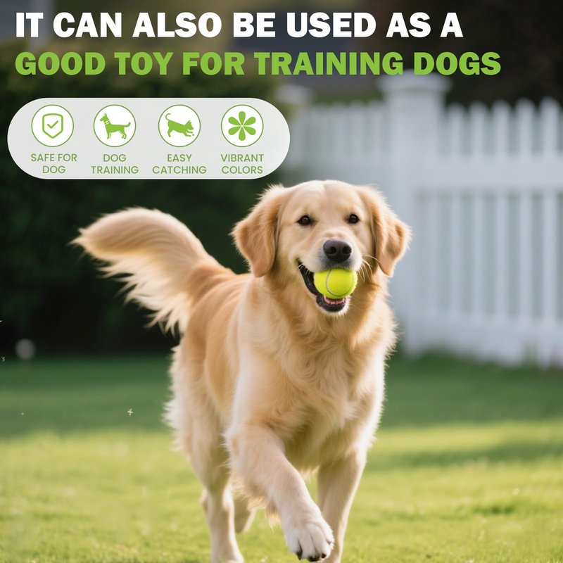FURWEY 24 Pack Tennis Balls,Thickened Tennis with Mesh Bag for Transport,High Elasticity Training Balls for Beginner, Playing Balls for Dogs