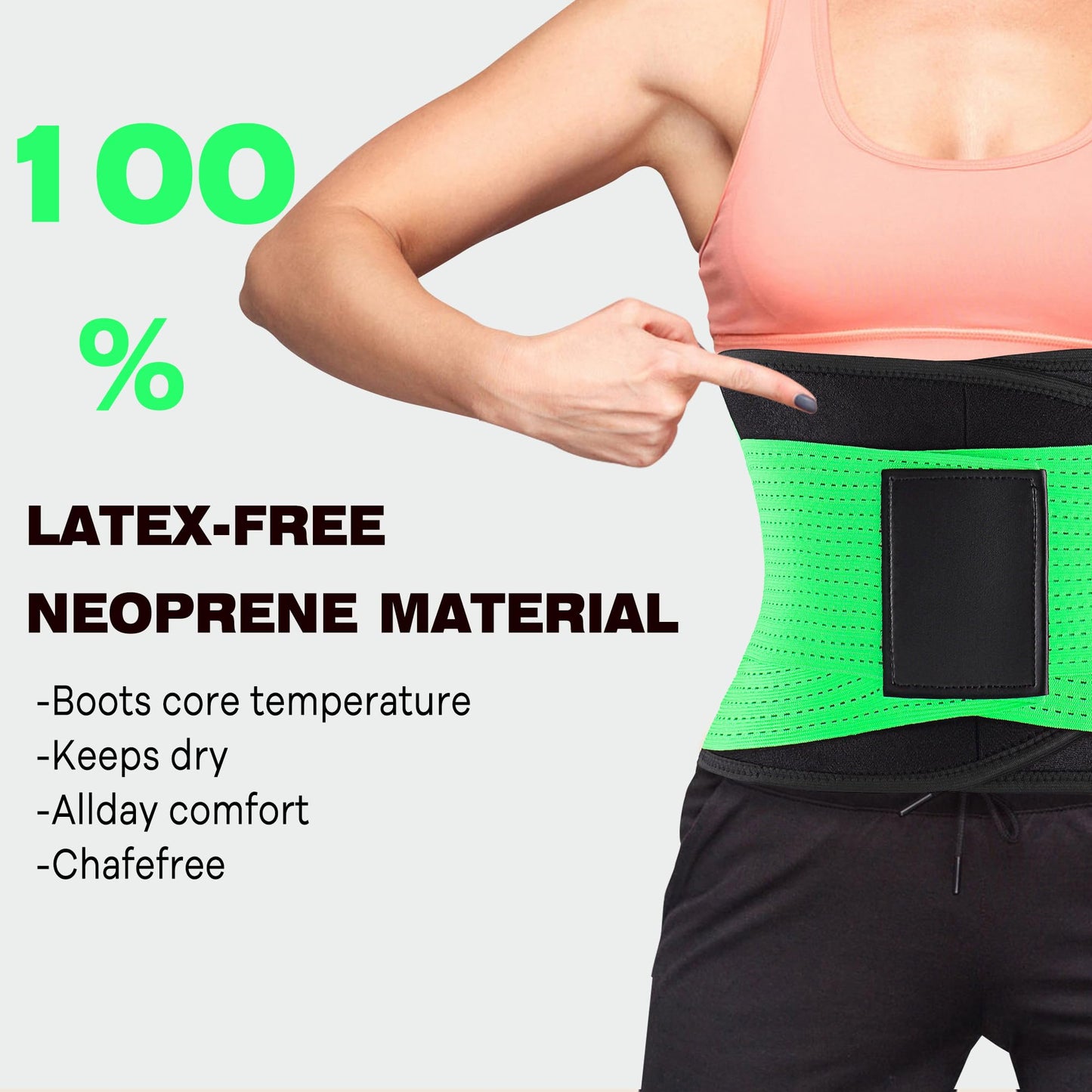 VENUZOR Waist Trainer Belt for Women - Waist Cincher Trimmer - Slimming Body Shaper Belt - Sport Girdle Belt (UP Graded)(Green,XX-Large)