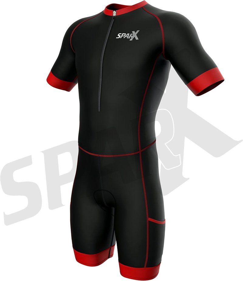 Sparx Men's Triathlon Suit - Short Sleeve Aero Design for Optimal Performance | Lightweight & Breathable