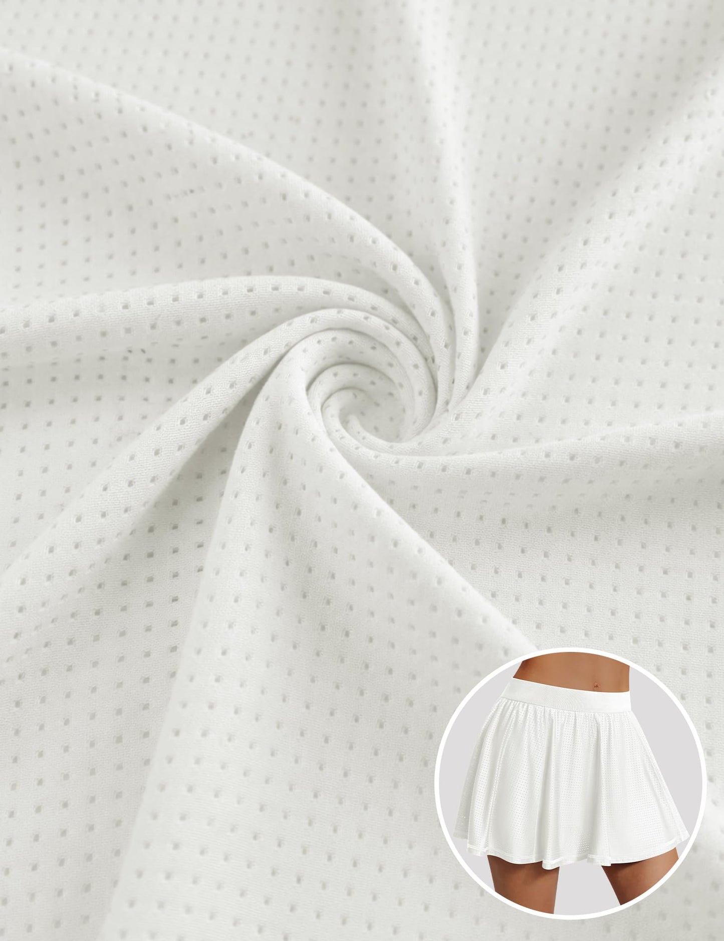 LouKeith Tennis Skirt High Waisted Mesh Casual Pickleball Athletic Skirts Workout Golf Skorts for Women with Pockets White M
