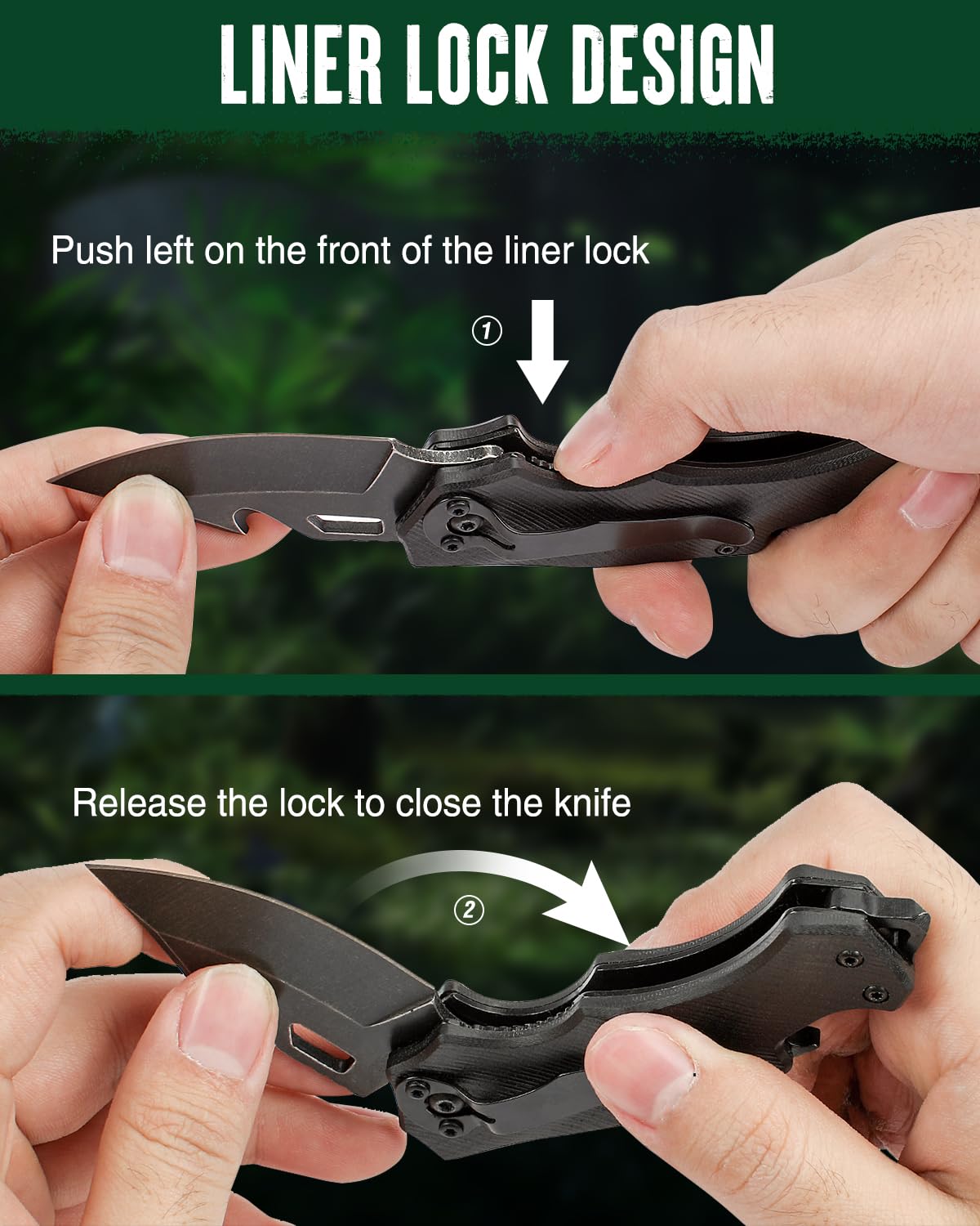 Mossy Oak Mini Folding Pocket Knife with G10 Handle, Black