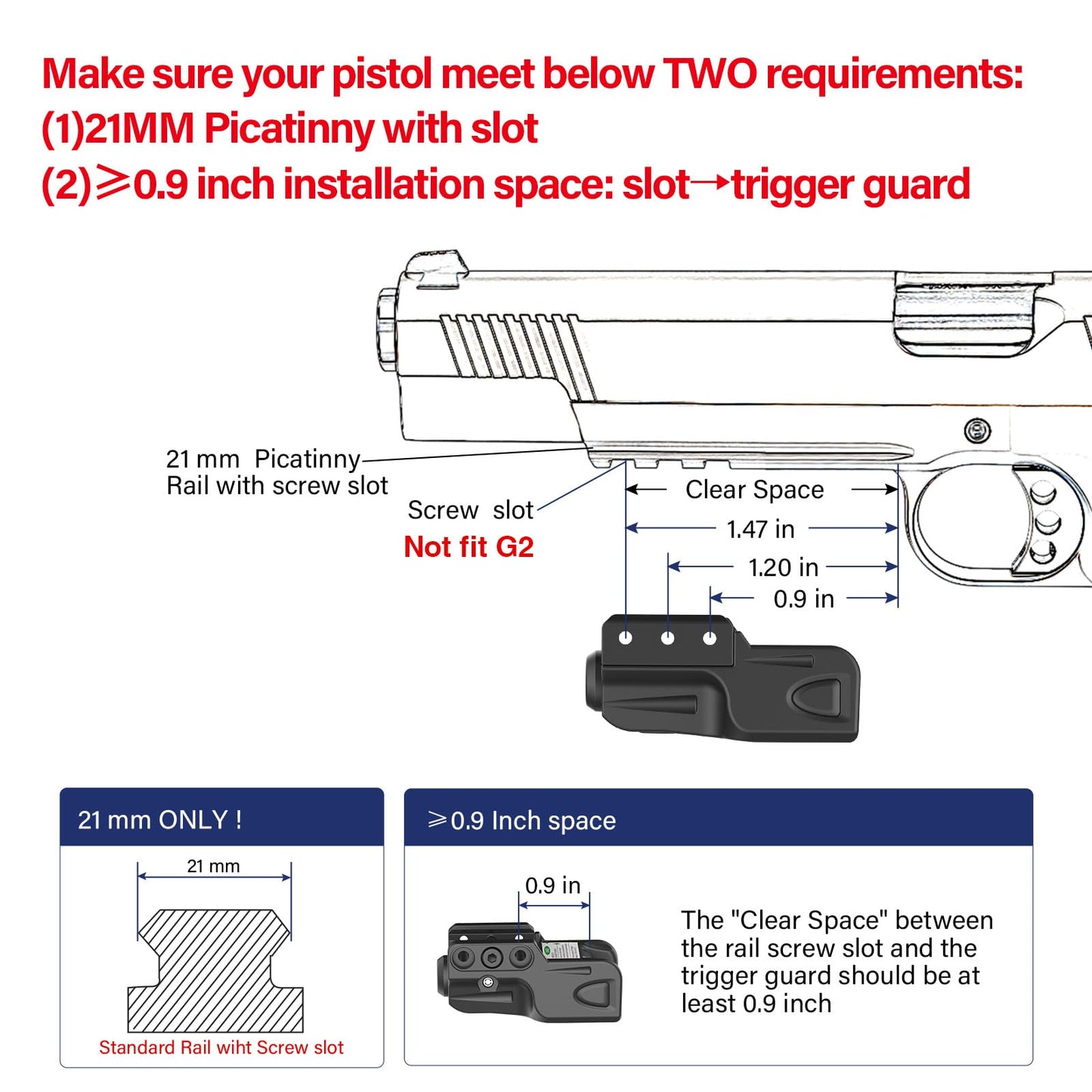 Gmconn Green Laser Sight is Compatible with Picatinny Rail