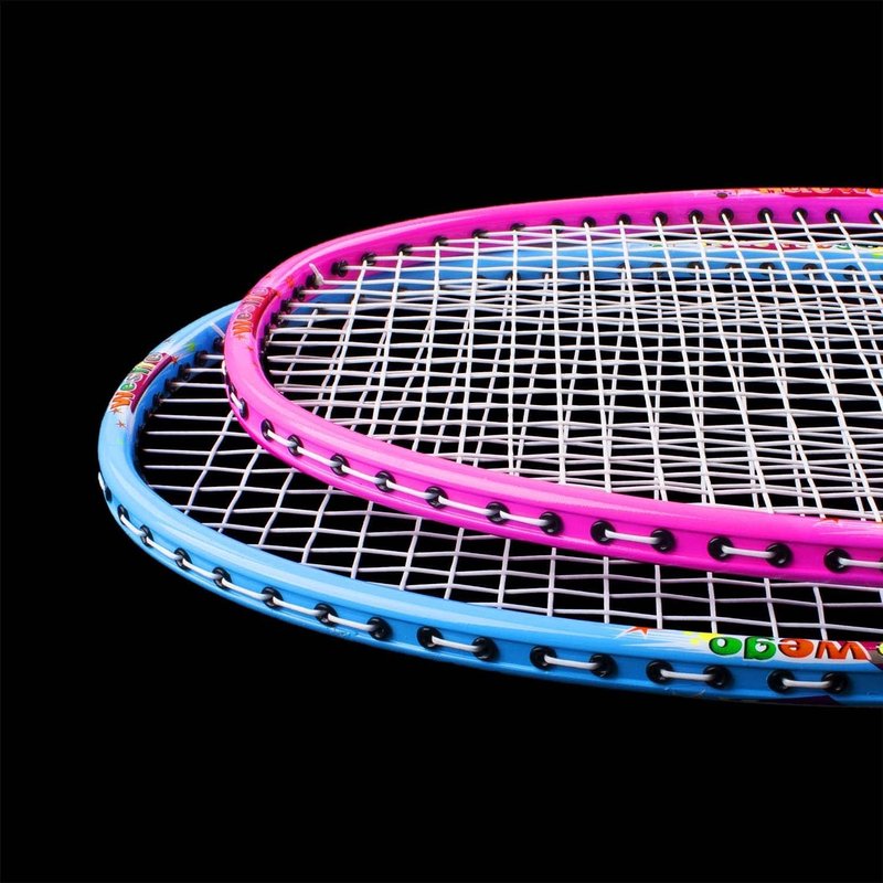 Senston Lightweight Beginner Badminton Set | 2 Rackets, 2 Shuttlecocks, Carry Bag Pink and Blue