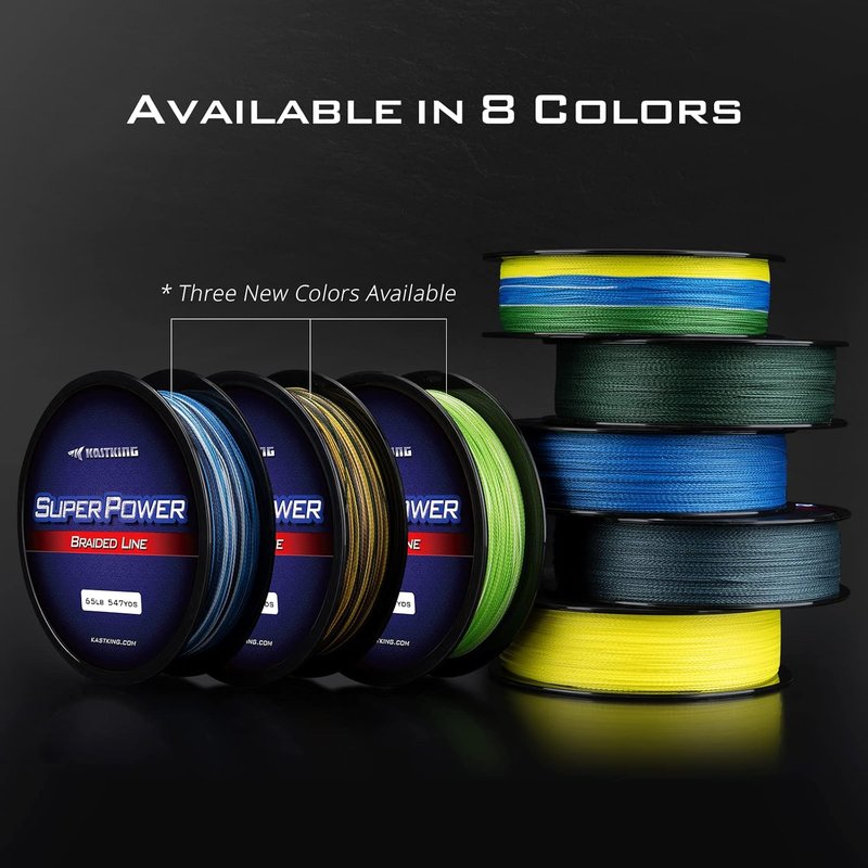 KastKing SuperPower Braided Fishing Line - Zero Stretch, Abrasion Resistant | Smaller Diameter, High Strength