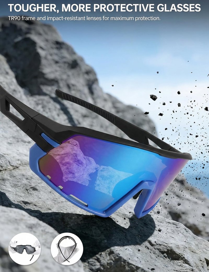 Xiyalai Cycling Sunglasses for Men Women - Sports Sunglasses for Running Baseball Softball Bike UV400 Protection.