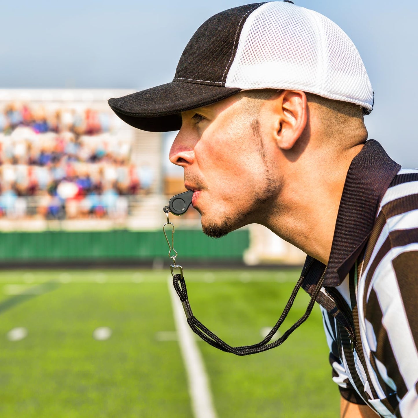 Fya Whistle, Professional Sports Whistle with Lanyard, Loud Clear Black Whistles Great for Coaches, Referees, and Officials