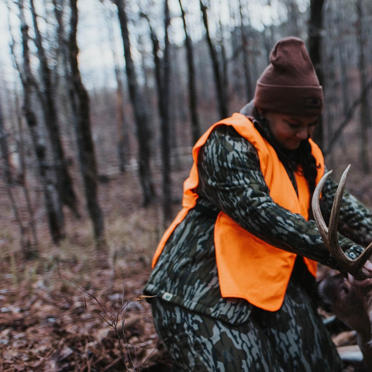 HME Highly Visible Blaze Orange Durable Reliable Versatile All-Season Unisex Safety Vest & Adjustable Hat with Hook-and-Loop Backstrap