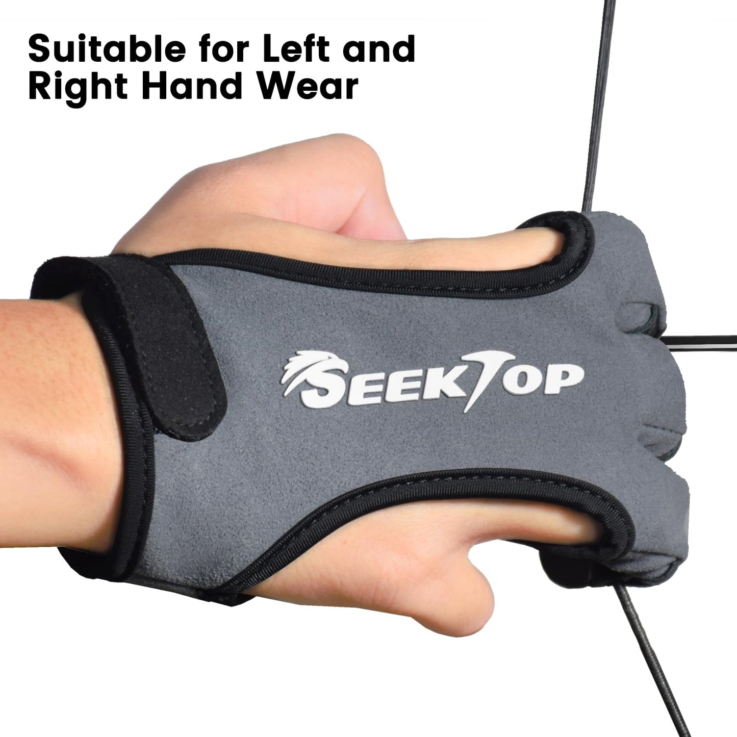Seektop Archery Gloves Shooting Hunting Leather Three Finger Protector