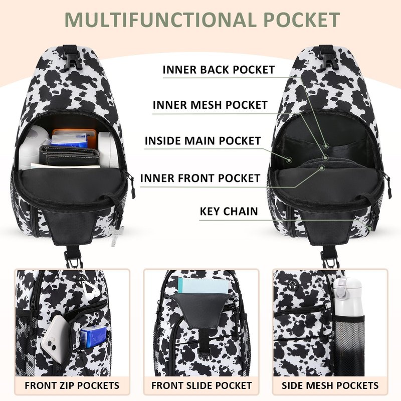 Tuwubi Crossbody Bags for Women Trendy,Sling Bag for Men with Adjustable Shoulder,Travel Essentials Backpack Suitable for Sports Running Traveling Hiking(Beige,Medium)