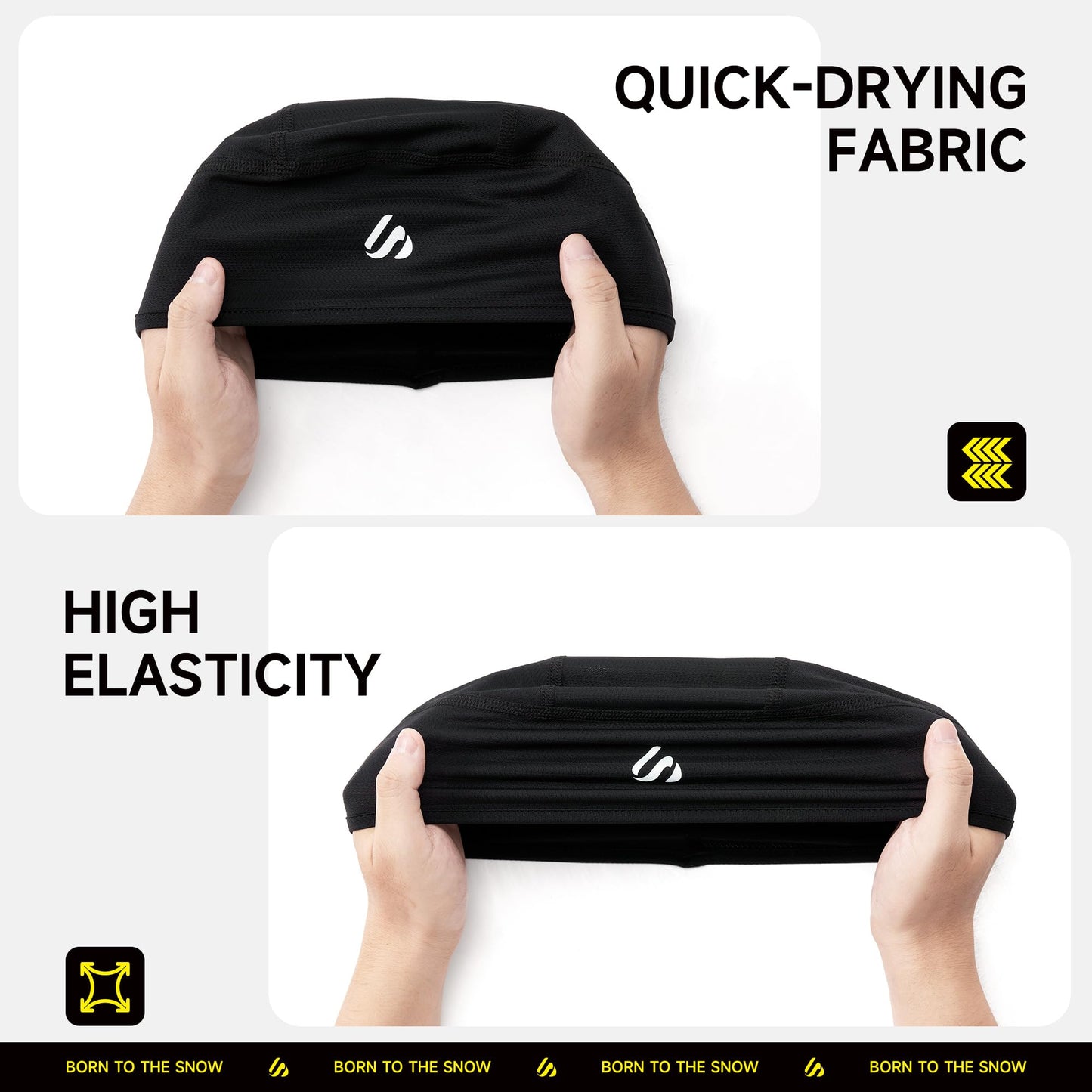 SAITAG 3 Pieces Skull Cap for Men Women Cooling Hat Welding Cycling Bike Head Wrap Hard Hat Durags- Fits Under Helmets