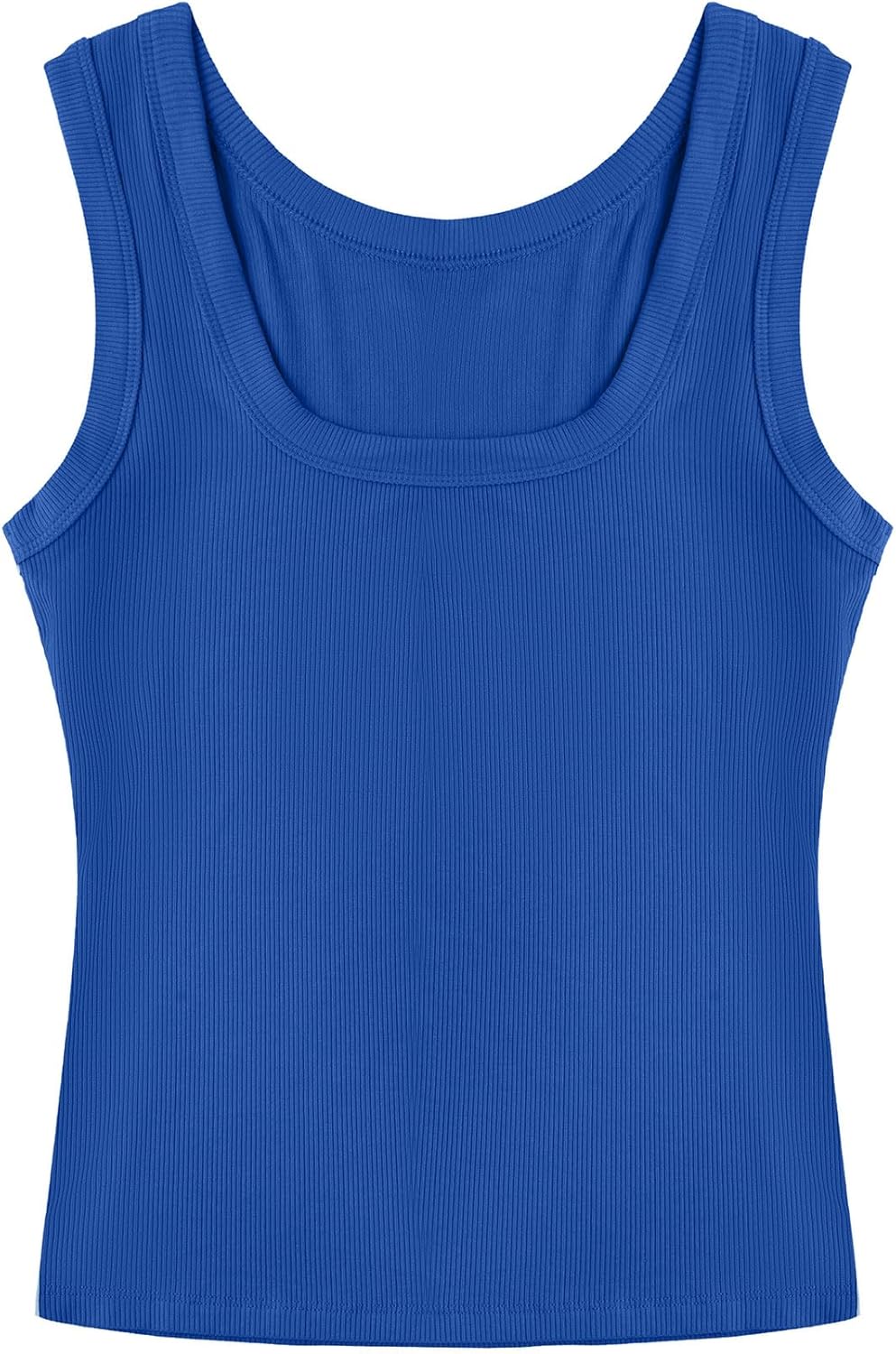 SVALIY Women's Fitted Ribbed Tank Top - Square Neck Sleeveless Shirt for Summer | Casual Basic Top