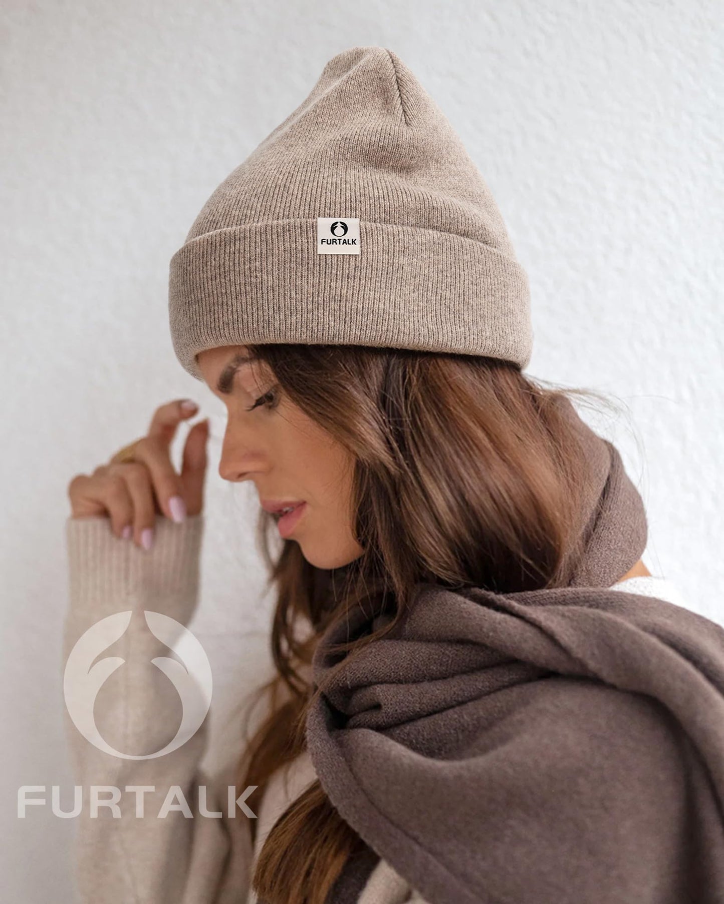 FURTALK Beanies for Women Men Winter Hats Soft Warm Beanie Hat Ladies Knitting Skull Cap Light Khaki